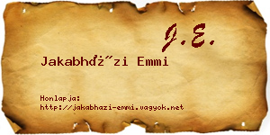 Jakabházi Emmi névjegykártya